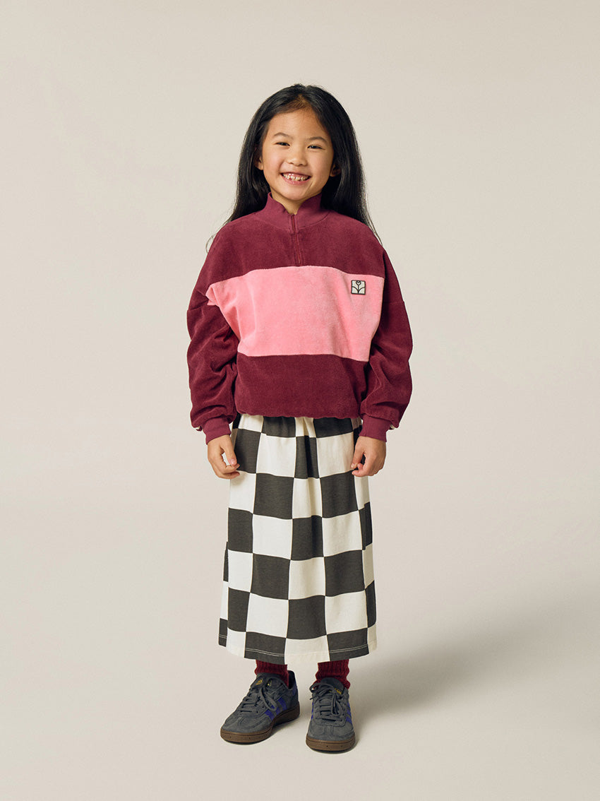 Burgundy Color Block Sweatshirt