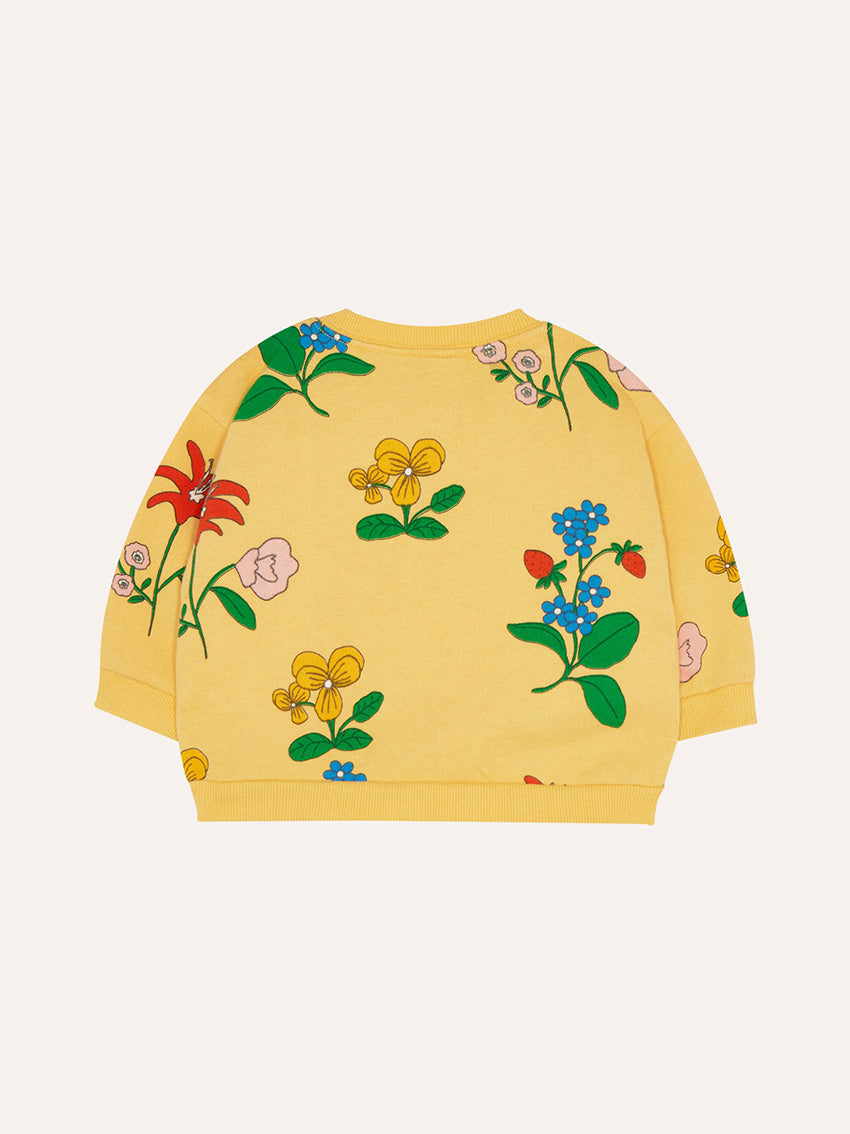 Flower Allover Baby Sweatshirt Yellow