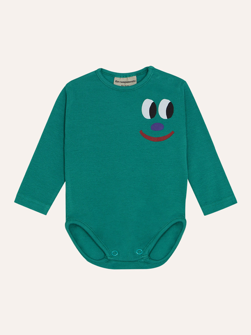 Smiling Face Baby Body Green