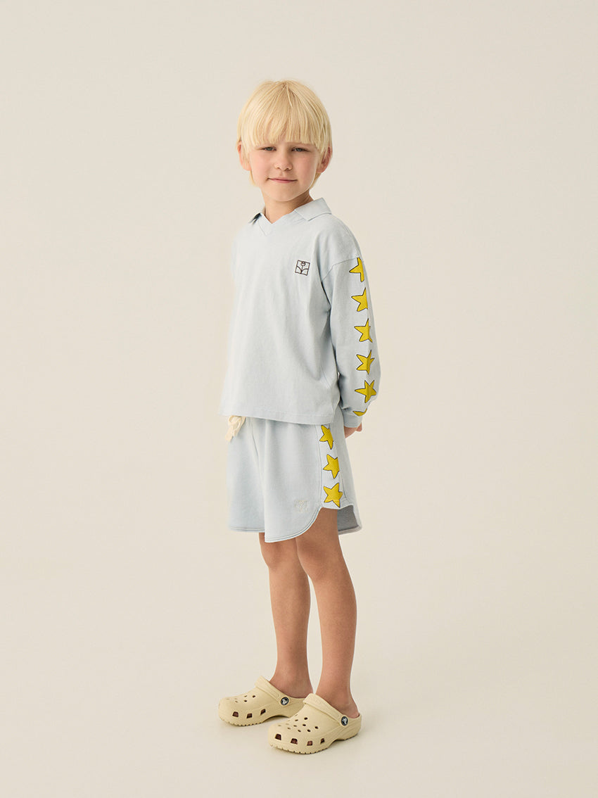 Stars Washed Polo Light Blue