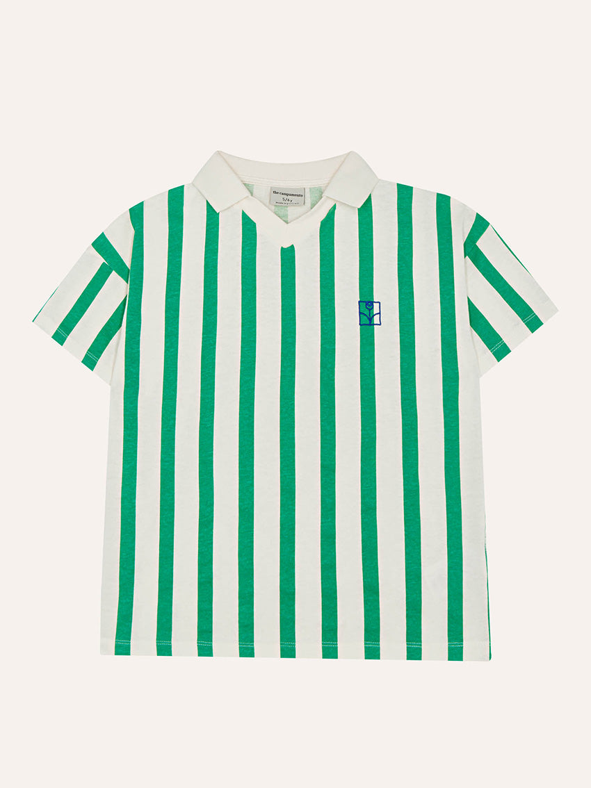 Striped Oversized Polo Green