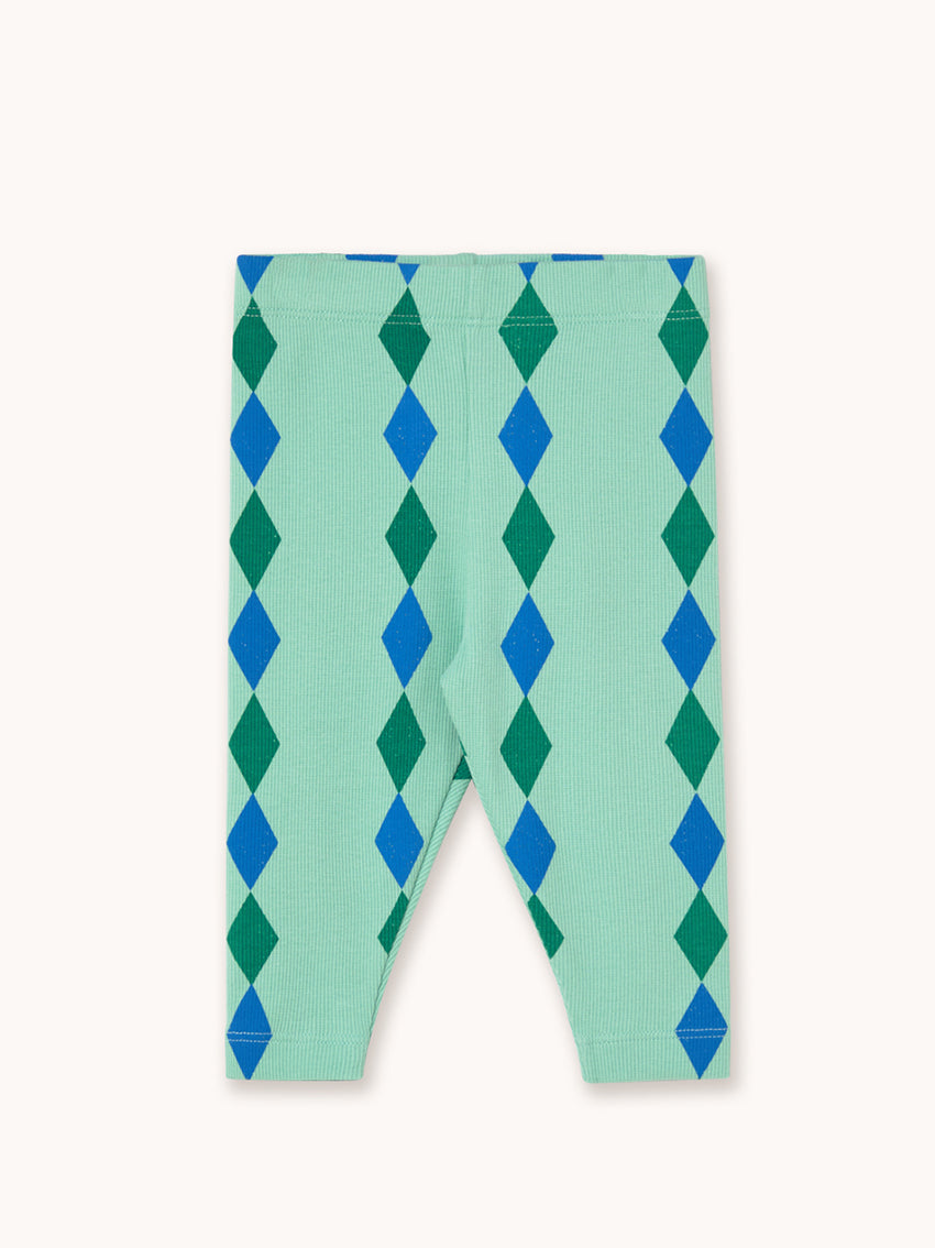 Diamonds Rib Baby Pants Washed Emerald