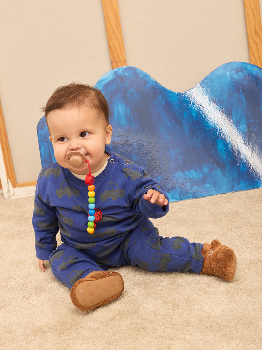 Cars All Over Baby Fleeced Leggings Blue