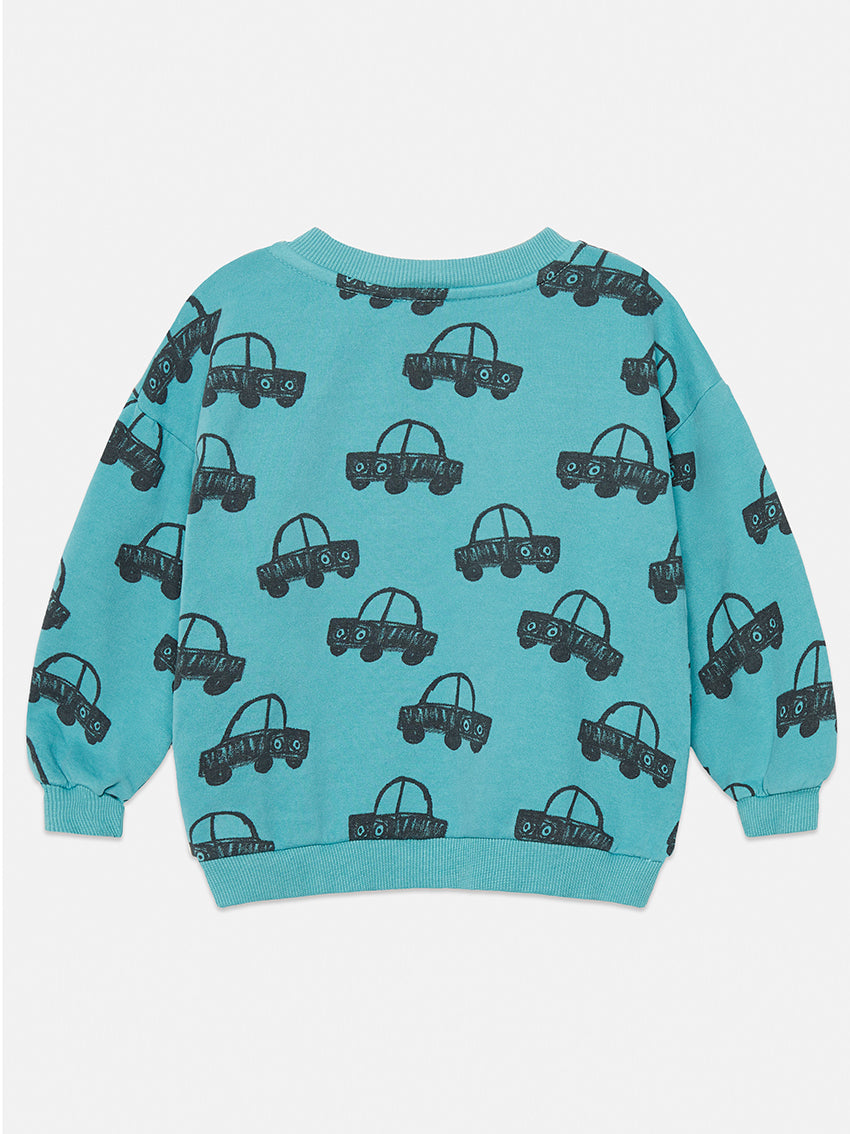 Cars All Over Baby Sweatshirt Turquesa