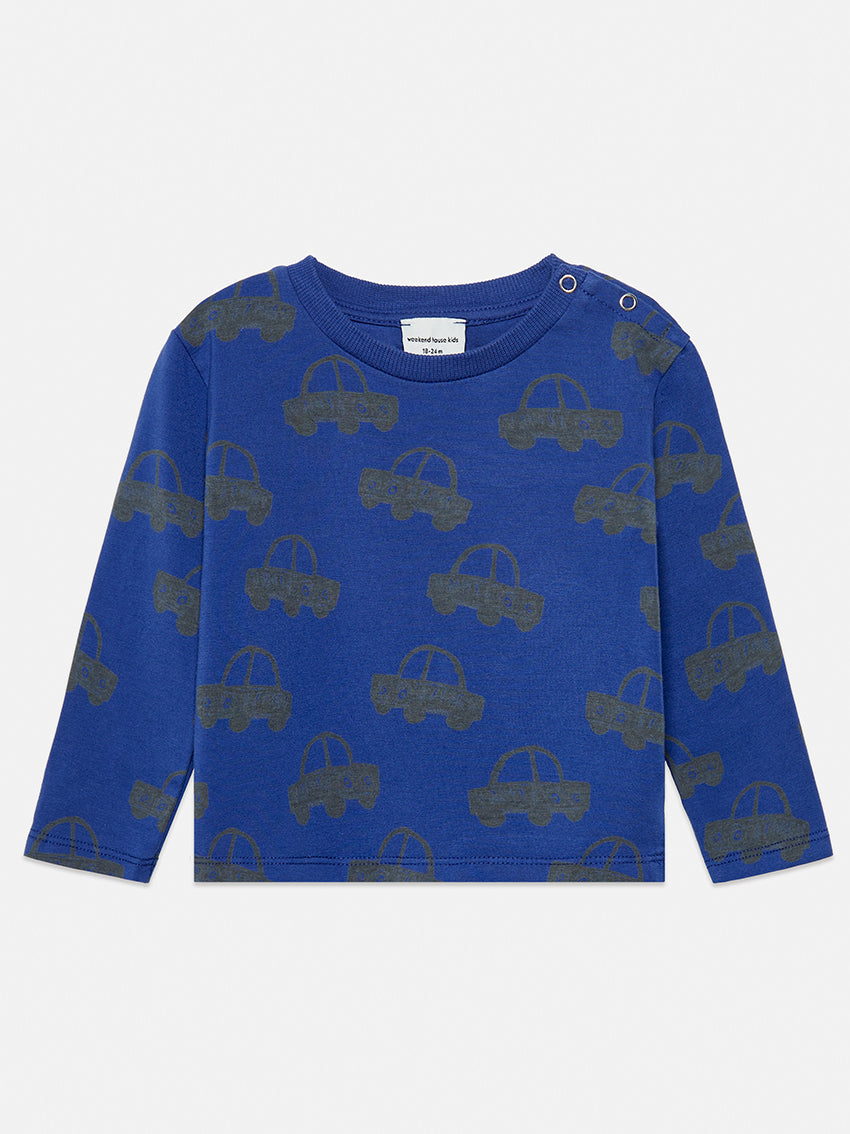 Cars All Over Baby T-Shirt Blue