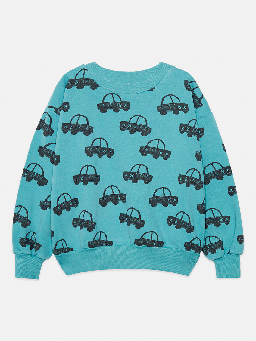 Cars All Over Sweatshirt Turquesa