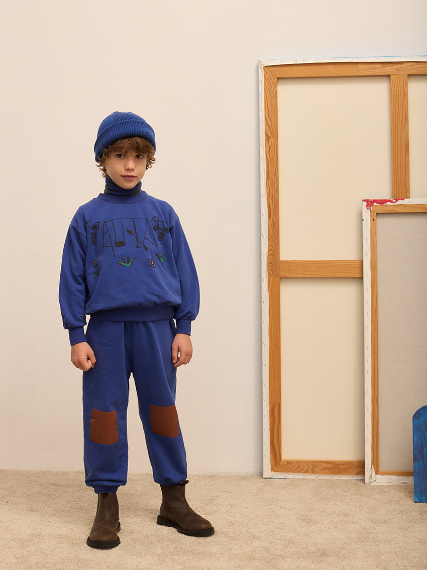 Patch Sweatpants Dark Blue