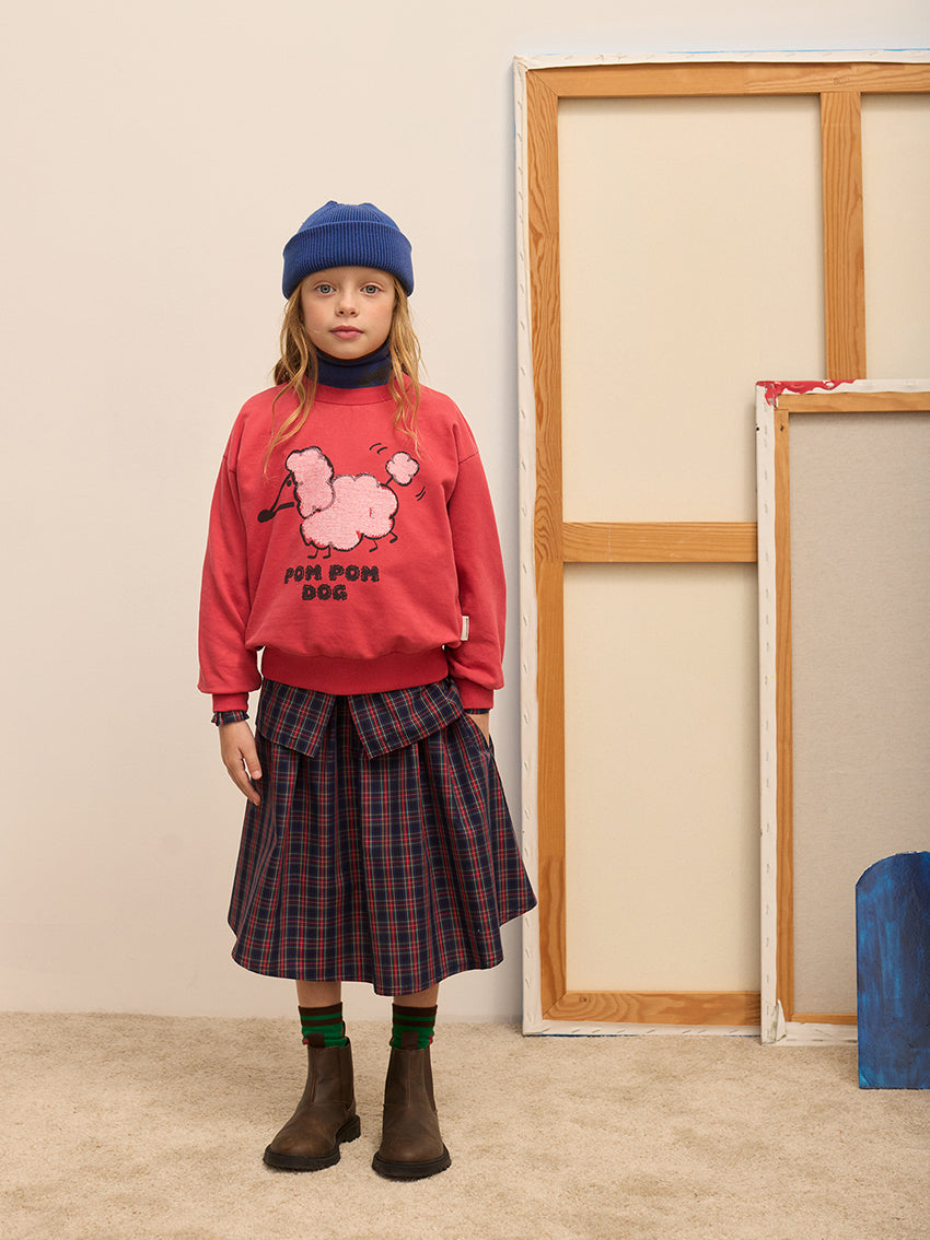 Pom Pom Dog Sweatshirt Red