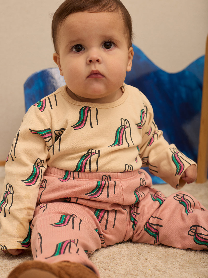 Slides All Over Baby Fleeced Leggings Pink