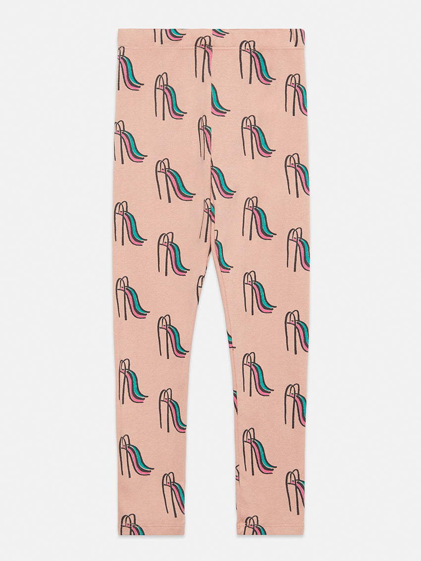 Slides All Over Fleeced Leggings Peach