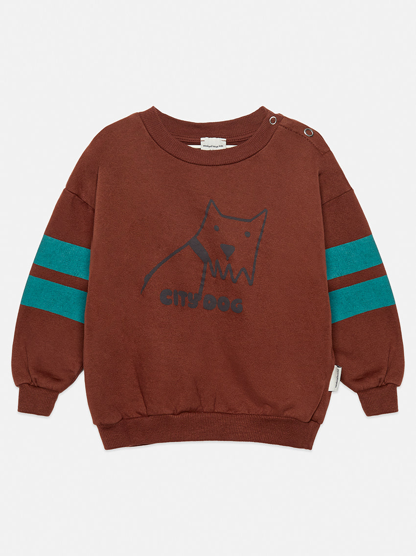 The City Dog Baby Sweatshirt Brown