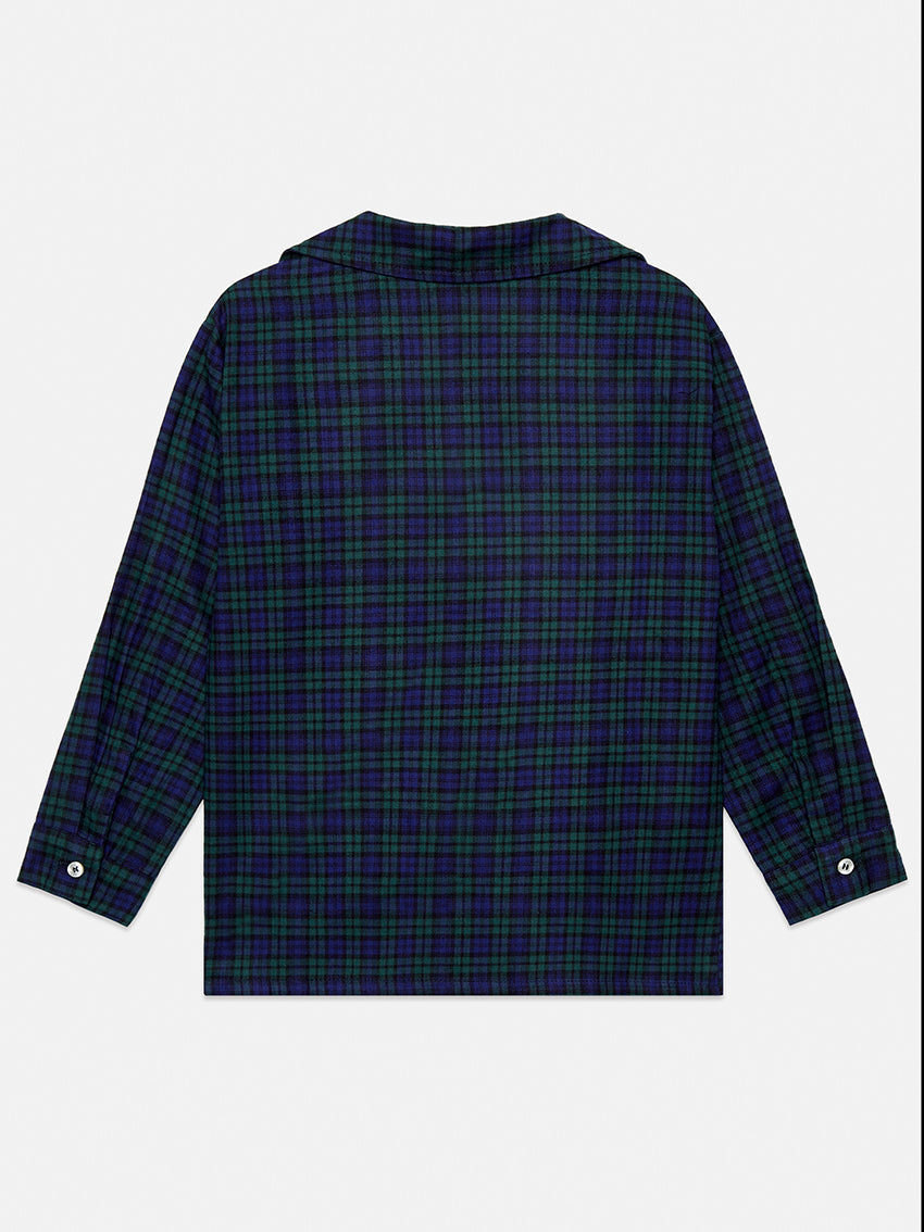 Whk Checkered Shirt Dark Blue