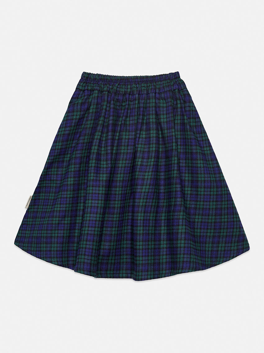 Checkered Skirt Dark Blue