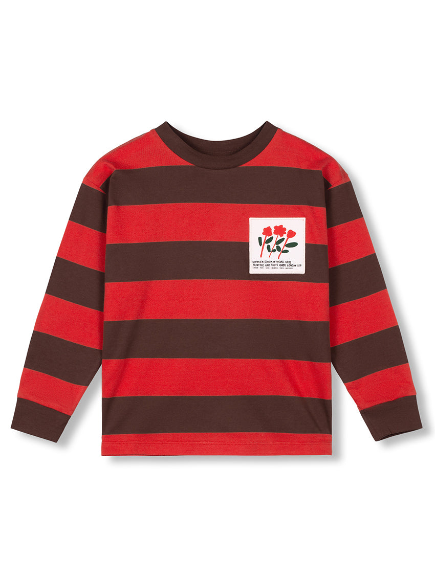 School Of Art Stripe Tee Cocoa/Red