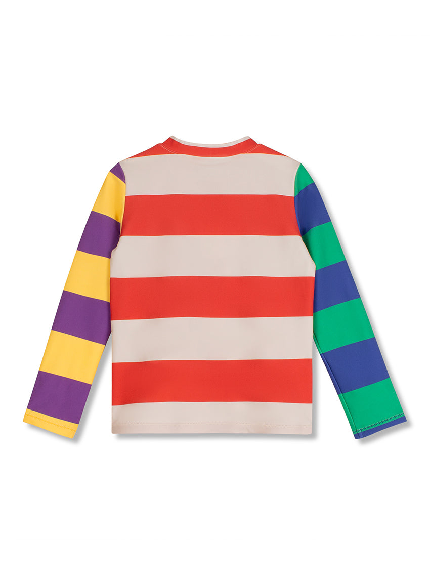 Cloud Rash Vest Pilled Red/Ecru Stripes