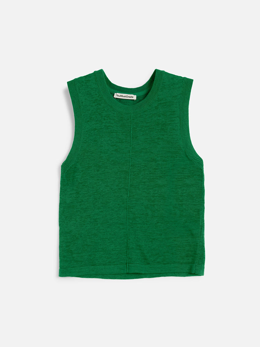 Dot Knit Vest Green
