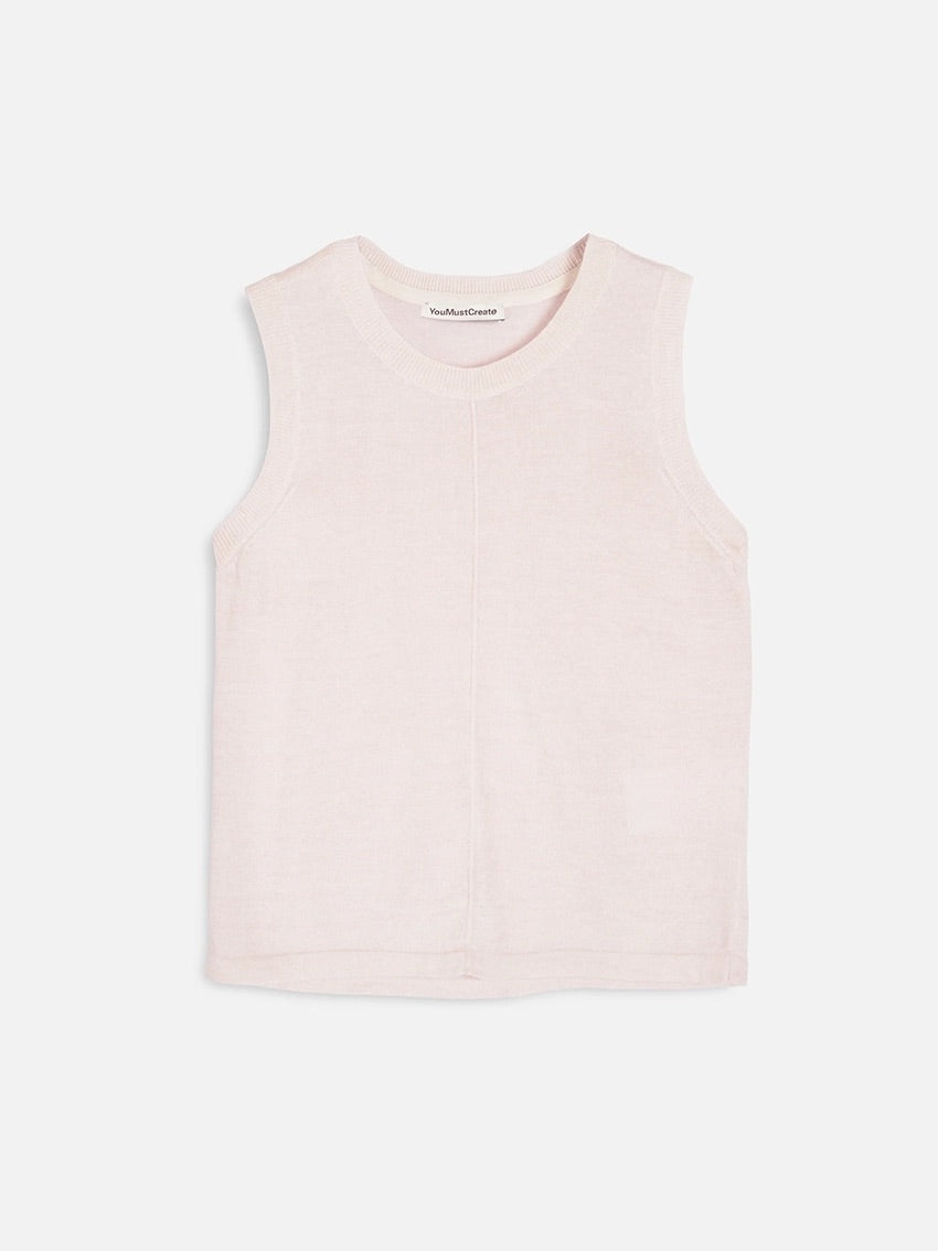 Dot Knit Vest Pink