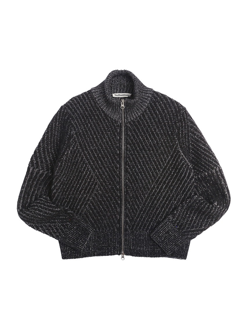 Cropped Nova Zip Cardigan Charcoal