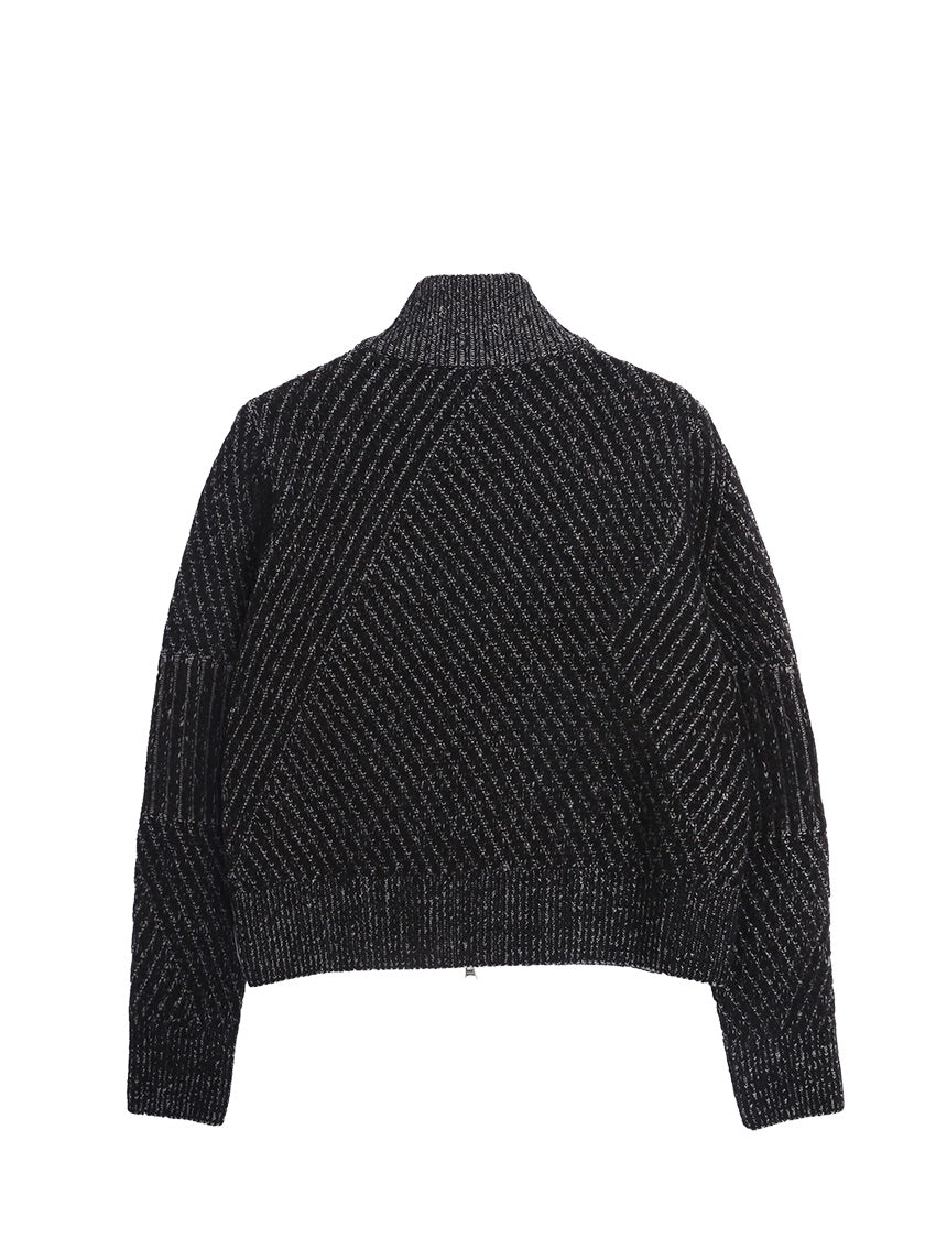 Cropped Nova Zip Cardigan Charcoal