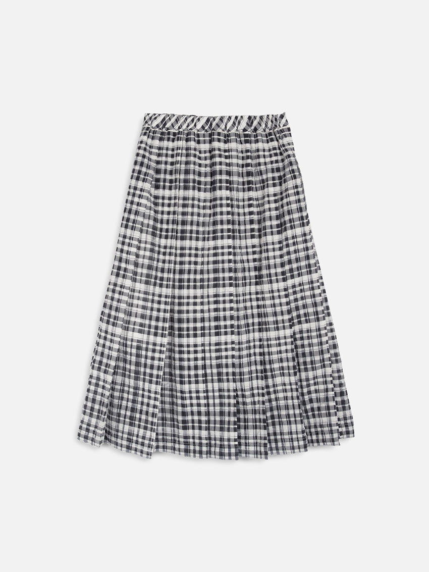 Rosetta Skirt Charcoal Offwhite Check