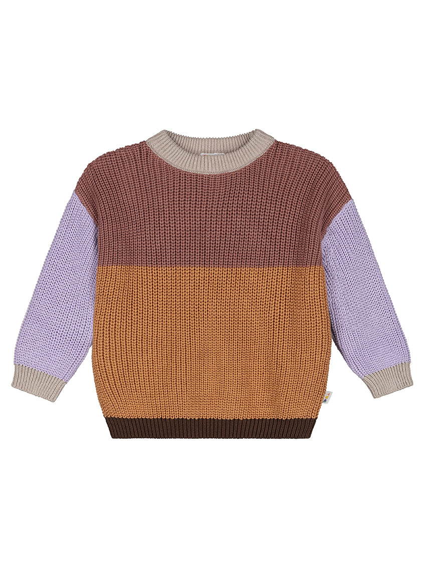 Color Block Sweater Scallop