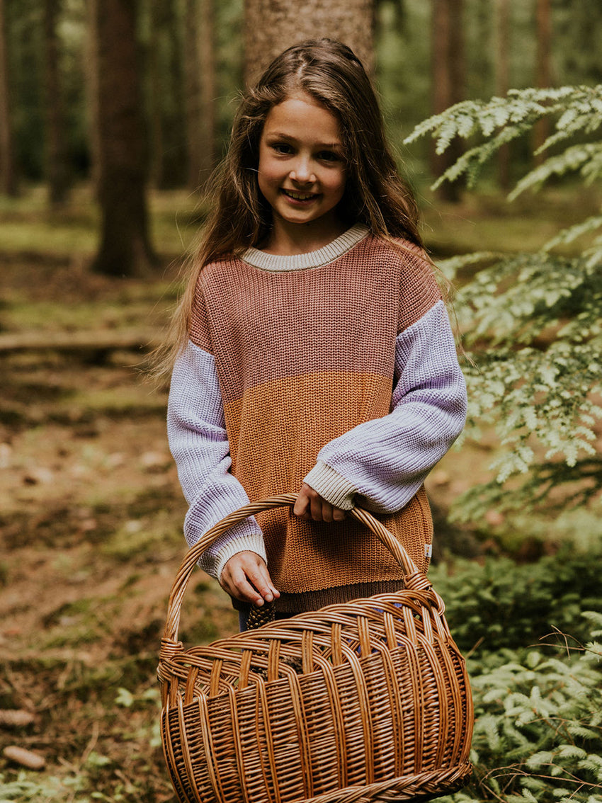 Color Block Sweater Scallop