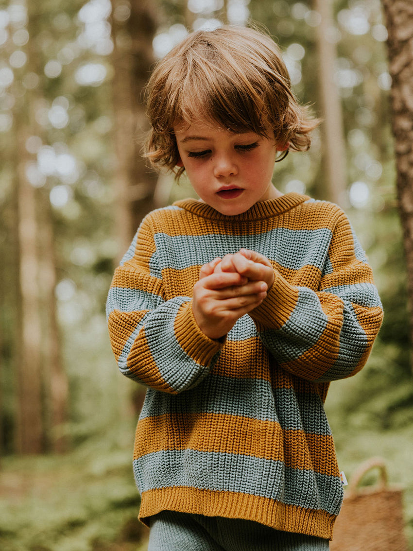 Stripes Knitted Sweater Sunset
