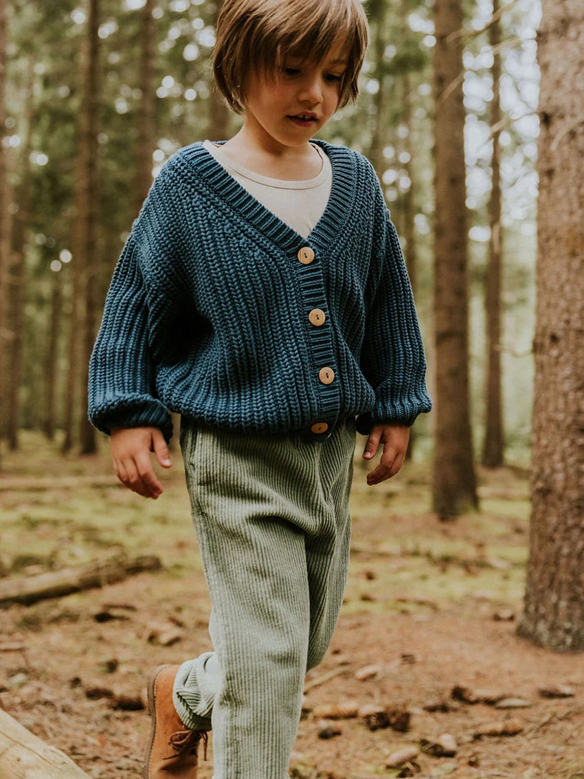 Chunky Knitted Cardigan Petrol