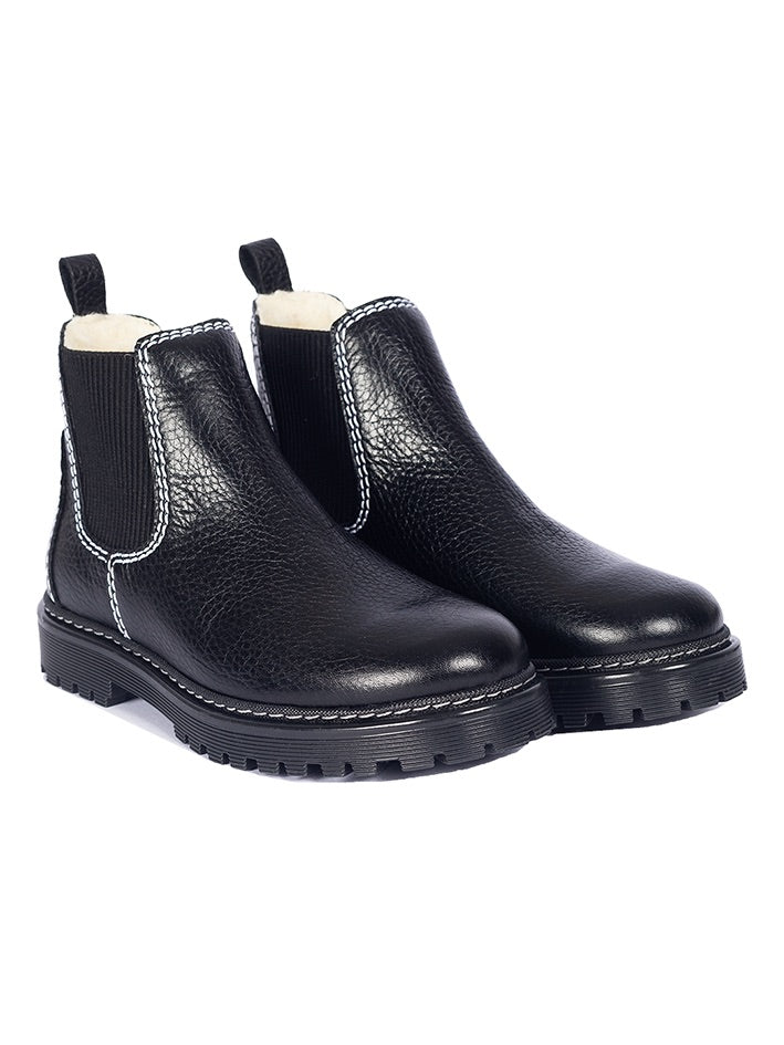 Chelsea Boot Tracksole Wool Lining Black