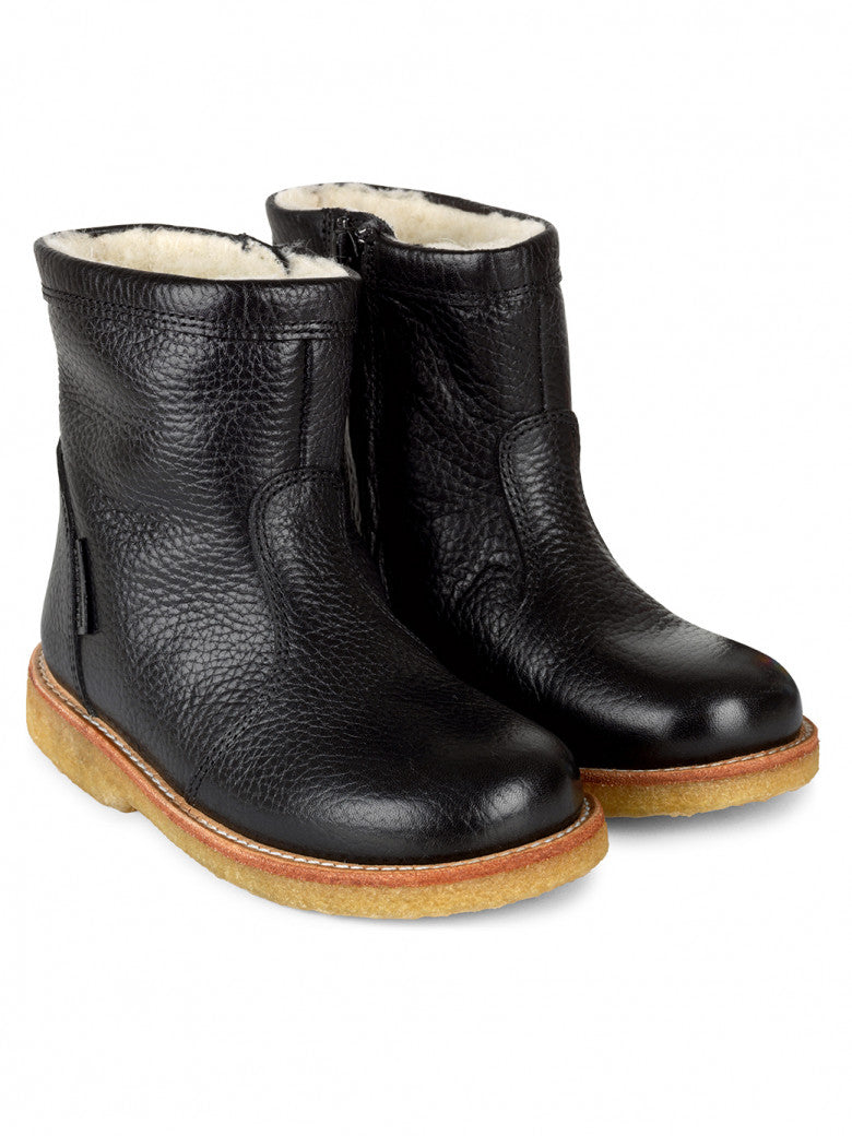 Tex-Boot with Zipper Wool Lining Black