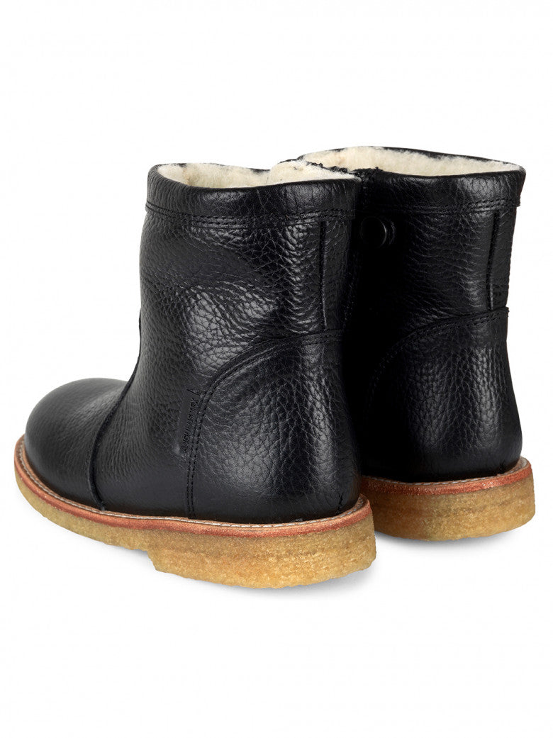 Tex-Boot with Zipper Wool Lining Black
