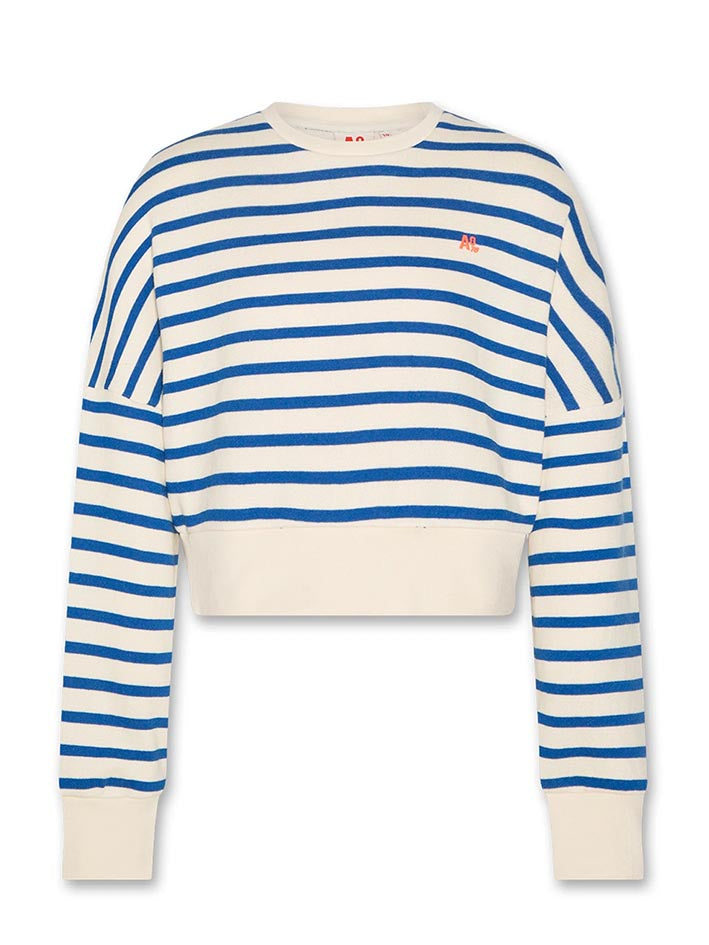 Abby Sweater Logo Stripe Bright Blue