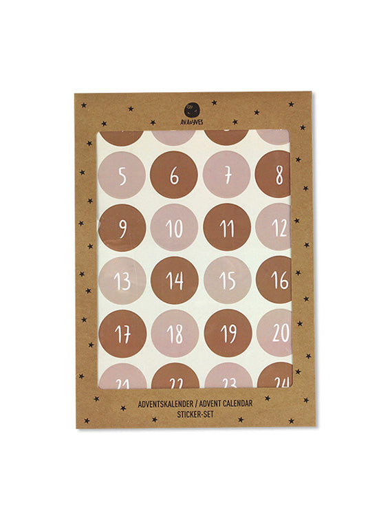 Advent Calendar Sticker Set Rose/Brown