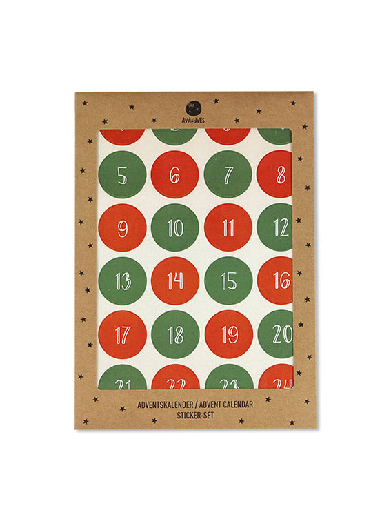 Advent Calendar Sticker Set Red/Green