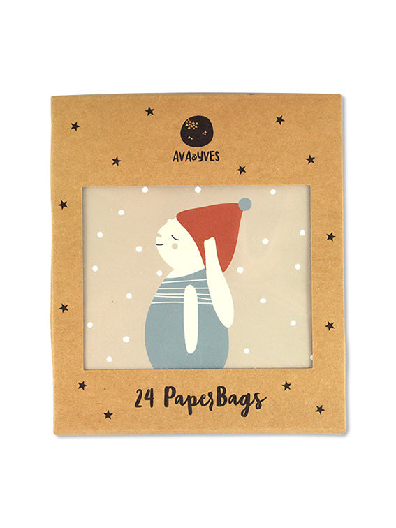 24 Paperbags Rabbit Blue