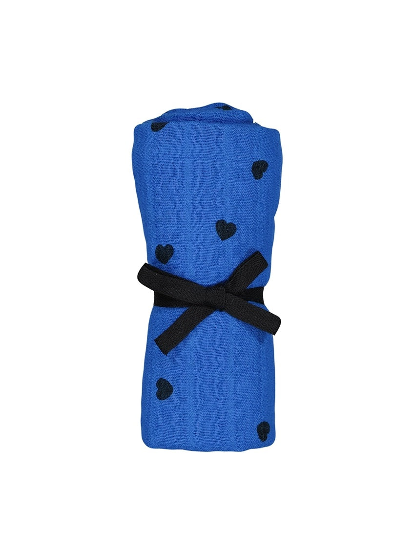 Bianca Heart Greek Blue Small Swaddle 70x70