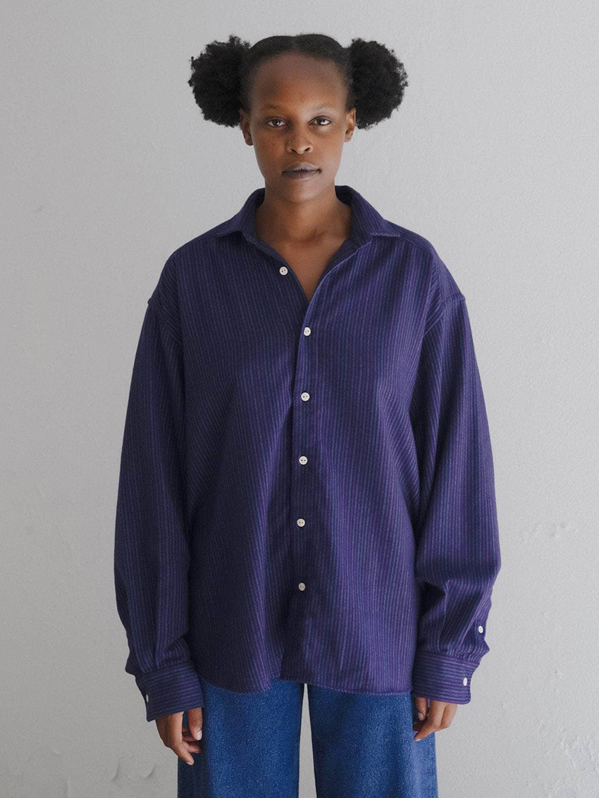 Claude Shirt Purple Stripe Flanel