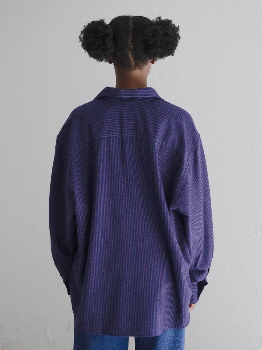 Claude Shirt Purple Stripe Flanel