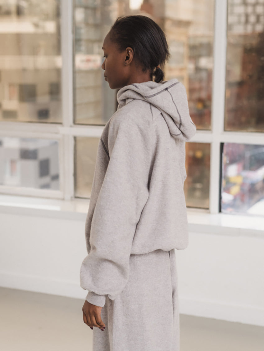 Fold Hoodie Grey Melange