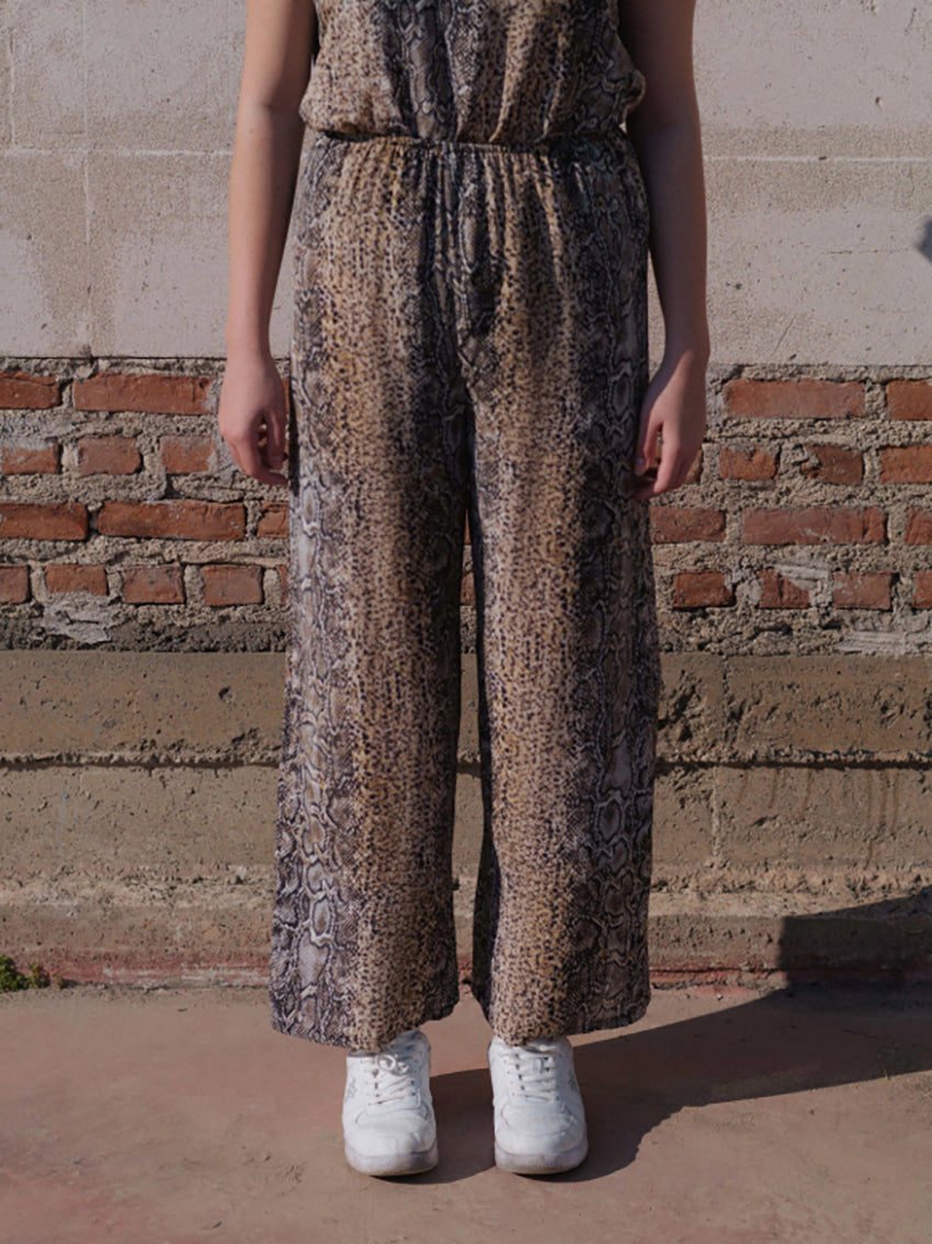 Stoa Silk Crepe Pants Snake Print
