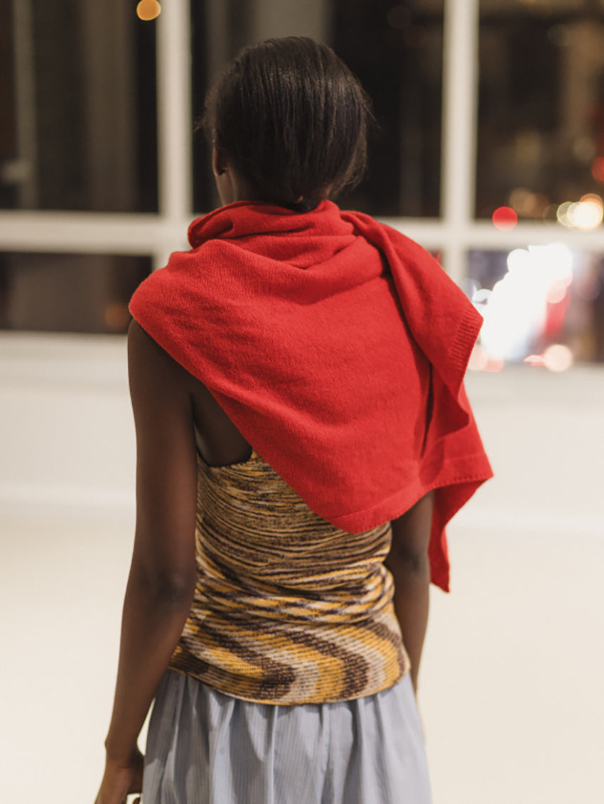 Whit Scarf Melograno Red