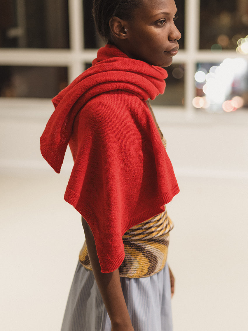 Whit Scarf Melograno Red