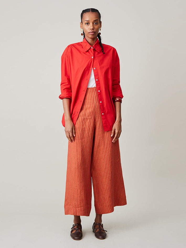 Ellis Pant Tomato Linen Stripe