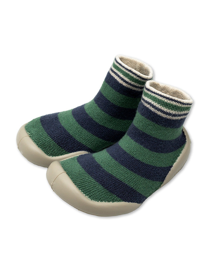 Blue Green Stripe Vintage Varsity Slippers