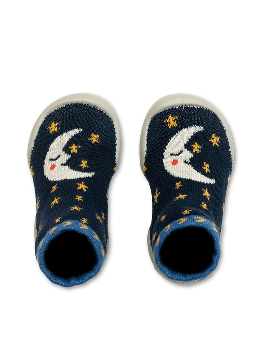 Silver Moon Navy Slippers