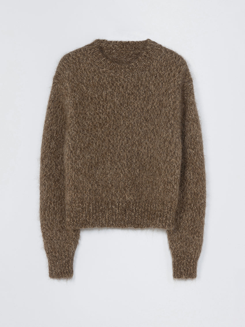 Chunky Knit Sweater Brown Melange