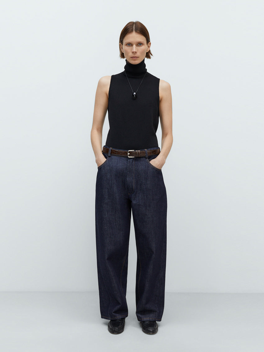 Denim Straight Pants Indigo