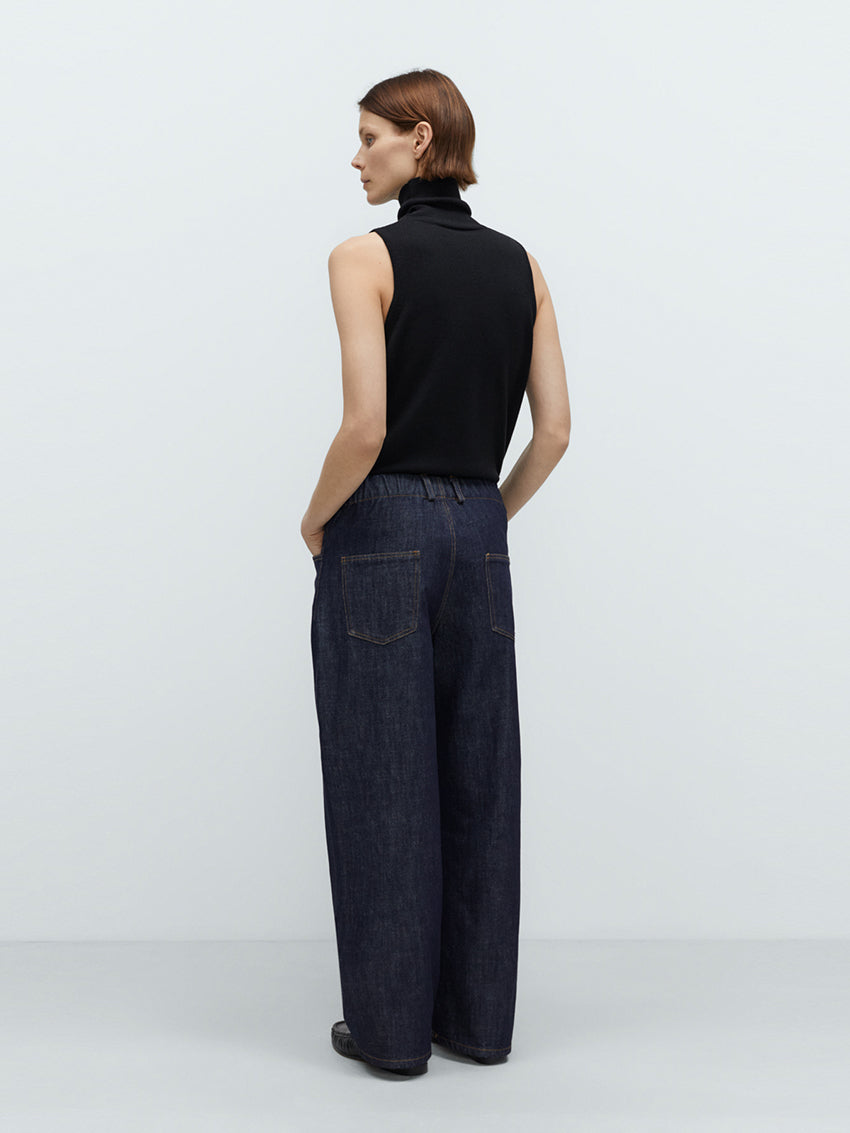 Denim Straight Pants Indigo
