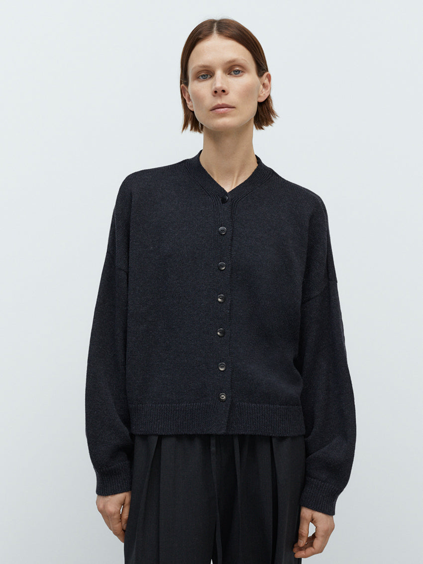 Merino Wool Cardigan Anthracite