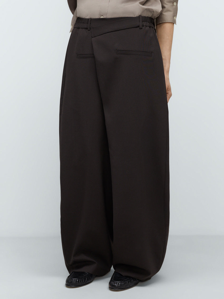 Tailoring Crossover Pants Dark Brown